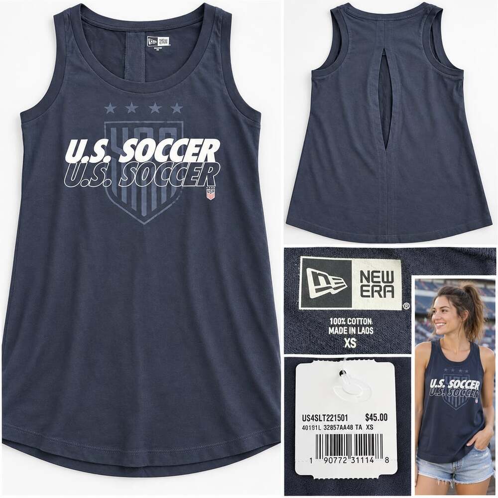 NWT New Era U.S. Soccer Women’s Navy Split Back Tank Top XS MSRP $45